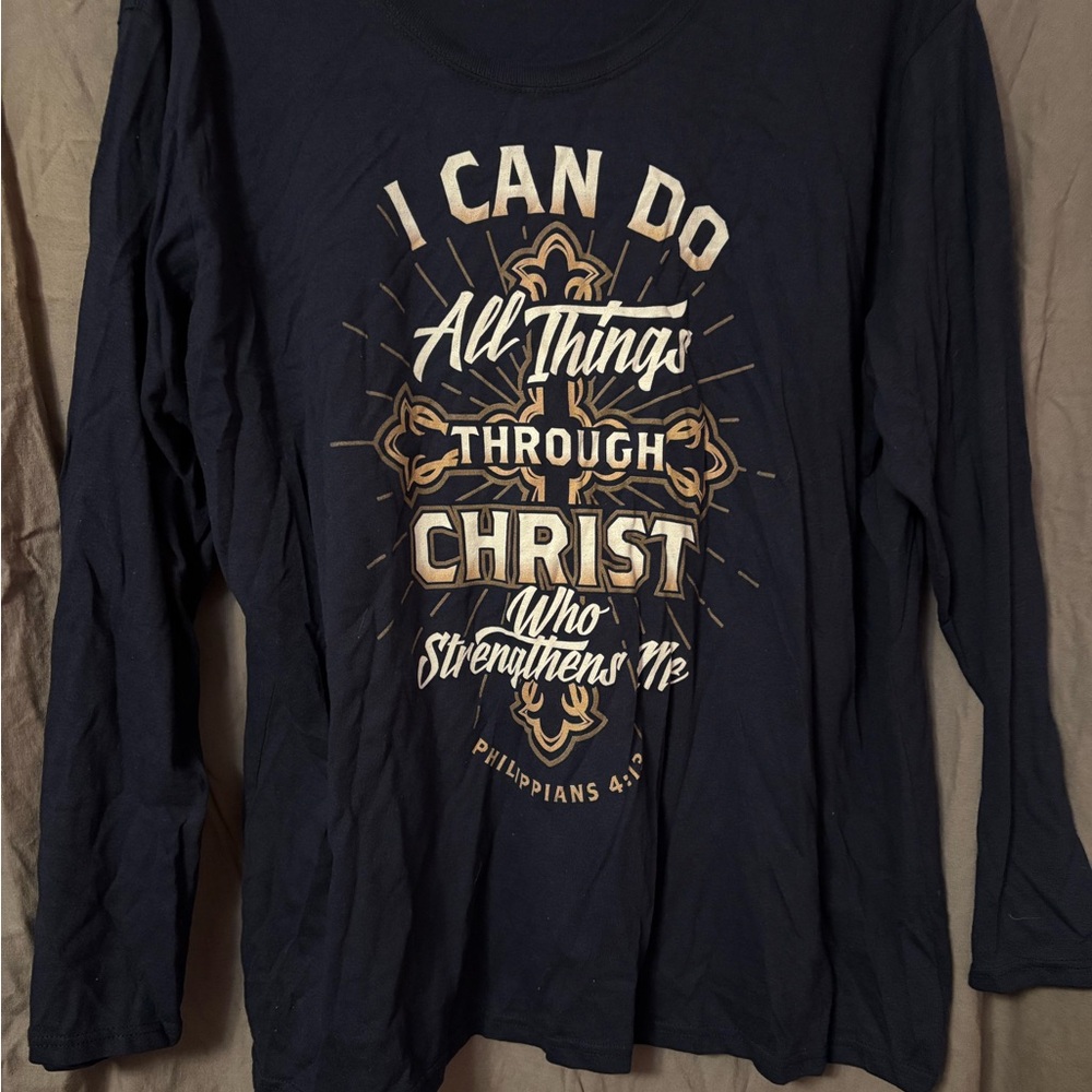 Blue Graphic Long Sleeve Shirt